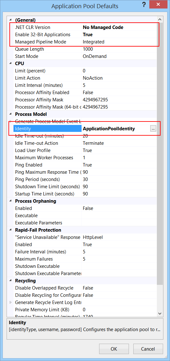 ApplicationPoolDefaults