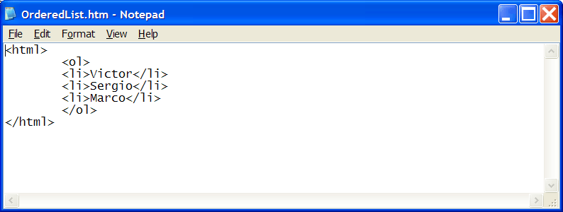 OrderedList